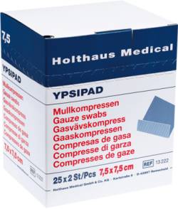 MULLKOMPRESSEN YPSIPAD 7,5x7,5 cm steril 8fach 25X2 St von Holthaus Medical GmbH & Co. KG