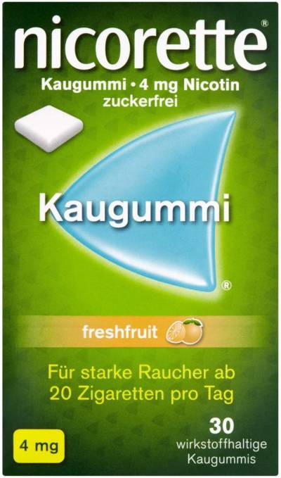 Nicorette 4 mg freshfruit Kaugummi 30 Stück von Johnson & Johnson GmbH (OTC
