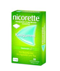 NICORETTE Kaugummi 2 mg freshmint 30 St von Johnson & Johnson GmbH (OTC)