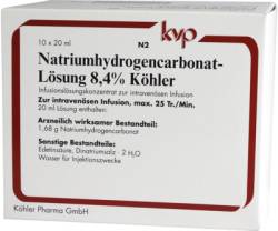 NATRIUMHYDROGENCARBONAT-L�sung 8,4% K�hler 10X20 ml von K�hler Pharma GmbH