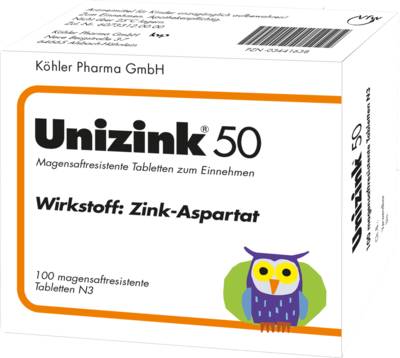 UNIZINK 50 magensaftresistente Tabletten 100 St von K�hler Pharma GmbH