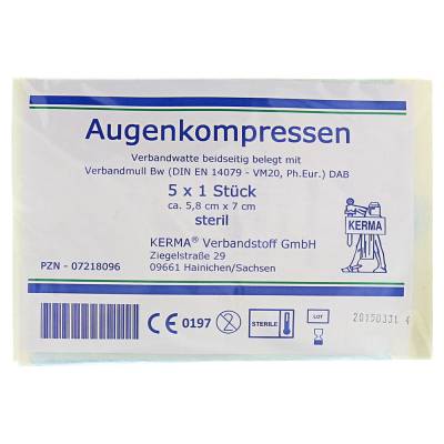 AUGENKOMPRESSEN 5,8x7 cm steril 5 X 1 St Kompressen von KERMA Verbandstoff GmbH
