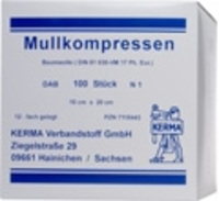 MULLKOMPRESSEN 10x20 cm unsteril 12fach BW 100 St von KERMA Verbandstoff GmbH