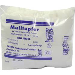 MULLTUPFER 15x15 cm walnussgross unsteril 100 St Tupfer von KERMA Verbandstoff GmbH