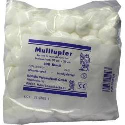 MULLTUPFER 20x20 cm pflaumengro� unsteril 100 St von KERMA Verbandstoff GmbH