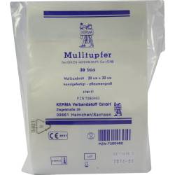 MULLTUPFER 20x20 cm pflaumengross steril 30 St Tupfer von KERMA Verbandstoff GmbH