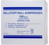 ZELLSTOFF MULLKOMPRESSEN 10x20 cm unsteril 100 St von KERMA Verbandstoff GmbH