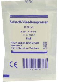 Zellstoff Vlies Kompressen 6 X 8 cm Unsteril 10 Kompressen von KERMA Verbandstoff GmbH