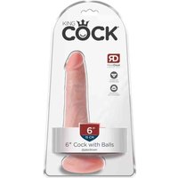 Dildo mit Saugfuß | Strap-on kompatibel, ausgeprägte Eichel, Äderung und Hoden | King Cock von King Cock