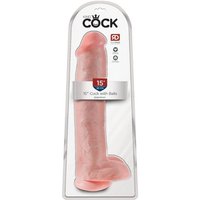 XXL Dildo 15“ mit Hoden mit Saugfuß, 38,1 cm | Kompatibel mit Strap-on | King Cock von King Cock