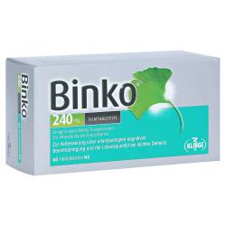 "Binko 240mg Filmtabletten 60 Stück" von "Klinge Pharma GmbH"