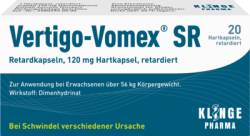 VERTIGO-VOMEX SR Retardkapseln 20 St von Klinge Pharma GmbH