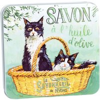 La Savonnerie de Nyons - Metallbox mit Seife - Katzen schwarz-weiß von La Savonnerie de Nyons