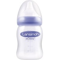 Lansinoh mOmma Babyflasche 160ml mit Natural Wave Silikonsauger S von Lansinoh