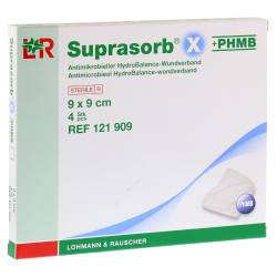 SUPRASORB X+PHMB HydroBalance Wundverb.9x9 cm 4 St Verband von Lohmann & Rauscher GmbH & Co. KG