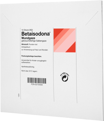 BETAISODONA Wundgaze 10x10 cm 10 St von MUNDIPHARMA GmbH