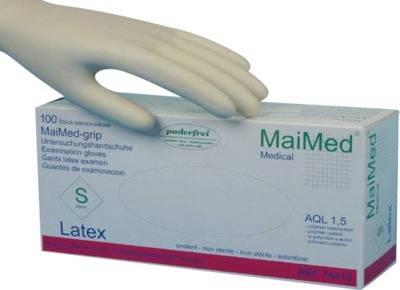 MaiMed-grip PF Untersuchungshandschuhe Latex S von MaiMed GmbH
