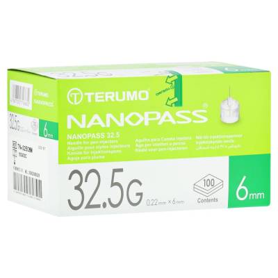 "TERUMO NANOPASS 32,5 Pen Kanüle 0,22x6 mm 100 Stück" von "MeDiTa-Diabetes GmbH"