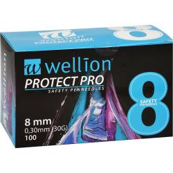 WELLION PROTECT PRO Safety Pen-Needles 30 G 8 mm 100 St Kanüle von Med Trust GmbH