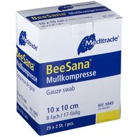 BeeSana® Mullkompresse 8fach 10 x 10 cm steril von Meditrade