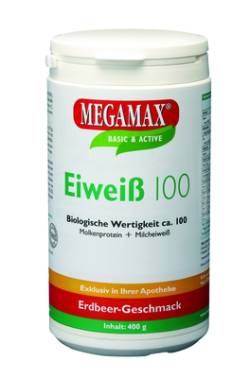 EIWEISS 100 Erdbeer Megamax Pulver 400 g von Megamax B.V.