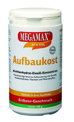 MEGAMAX Aufbaukost Erdbeere Pulver 500 g von Megamax B.V.