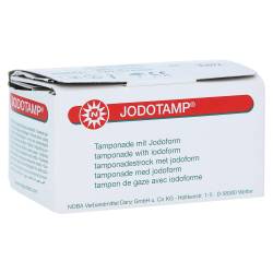 "JODOTAMP 50 mg/g 5 cmx5 m Tamponaden 1 Stück" von "NOBAMED Paul Danz AG"
