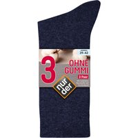 NUR DER Socken Ohne Gummi 3er Pack - maritim - Größe 39-42 von NUR DER