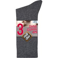 NUR DER Socken Ohne Gummi 3er Pack - mittelgraumel. - Größe 39-42 von NUR DER