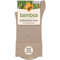 NUR DIE Damen Bambus* Komfort Socke - beigegrau - Größe 35-38 von NUR DIE