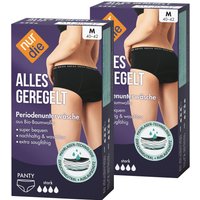 NUR DIE Doppelpack Periodenunterwäsche Alles Geregelt Panty stark - schwarz - Größe 44-46 von NUR DIE