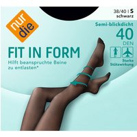 NUR DIE Feinstrumpfhose Fit in Form Große Größen 40 DEN - schwarz - 52-56 von NUR DIE