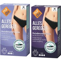 NUR DIE Probierpack Periodenunterwäsche Alles Geregelt Slip normal + stark - schwarz - Größe 40-42 von NUR DIE