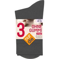 NUR DIE Socken Ohne Gummi 3er Pack - graumel. - 39-42 von NUR DIE