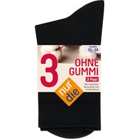 NUR DIE Socken Ohne Gummi 3er Pack - schwarz - 35-38 von NUR DIE