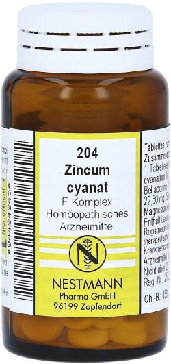 ZINCUM CYANATUM F Komplex Nr.204 Tabletten 120 St Tabletten von Nestmann Pharma GmbH