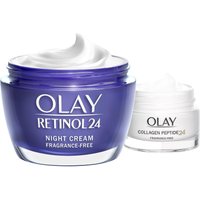 Olay Tages- und Nachtset, Collagen Peptide 24 Tagescreme und Retinol 24 Anti Aging Nachtcreme von Olay