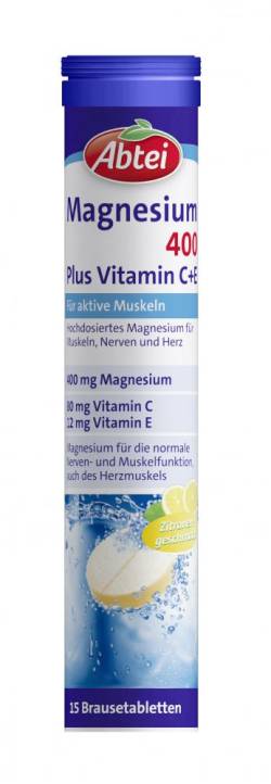 Abtei Magnesium 400 Plus Vitamin C+E Brausetabletten von Omega Pharma Deutschland GmbH