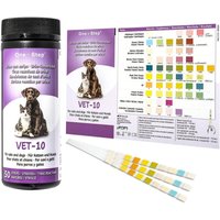 One+Step Urin Teststreifen für Hunde und Katzen - Schnelltest zur Prüfung von 10 Gesundheitswerten von One+Step