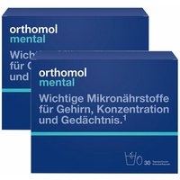 Orthomol Mental - für Gehirn, Konzentration und Gedächtnis - mit Omega-3-Fettsäure, Magnesium und Vitamin B12 - Granulat/Kapseln von Orthomol