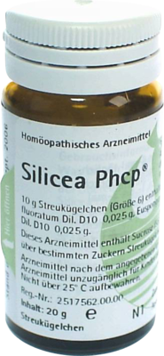 SILICEA PHCP Globuli 20 g von PH�NIX LABORATORIUM GmbH