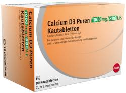 Calcium D3 Puren 1000 mg / 880 I.E. 90 St Kautabletten von PUREN Pharma GmbH & Co. KG