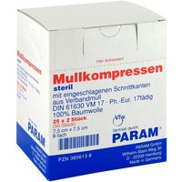Mullkompressen 7,5x7,5 cm 8-fach steril von Param GmbH