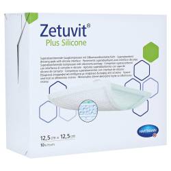 ZETUVIT Plus Silicone 12,5x12,5 cm steril 10 St ohne von Paul Hartmann AG