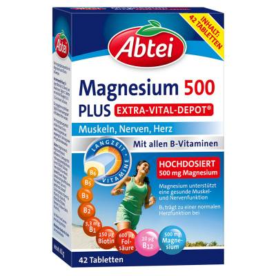 "ABTEI Magnesium 500 Plus Vital Depot Tabletten 42 Stück" von "Perrigo Deutschland GmbH"
