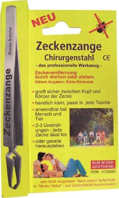 ZECKENZANGE Chirurgenstahl von Pharma Brutscher