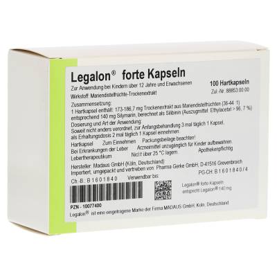 "Legalon forte Hartkapseln 100 Stück" von "Pharma Gerke Arzneimittelvertriebs GmbH"