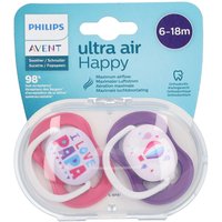 Avent Schnuller ultra air Happy Girl 6-18 Monate (Farbe nicht auswählbar) von Philips