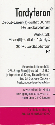 TARDYFERON Depot-Eisen(II)-sulfat 80 mg Retardtab. 20 St von Pierre Fabre Pharma GmbH