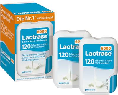 LACTRASE 6.000 FCC Tbl.im Klickspender Doppelpack 19 g von Pro Natura Gesellschaft f�r gesunde Ern�hrung mbH